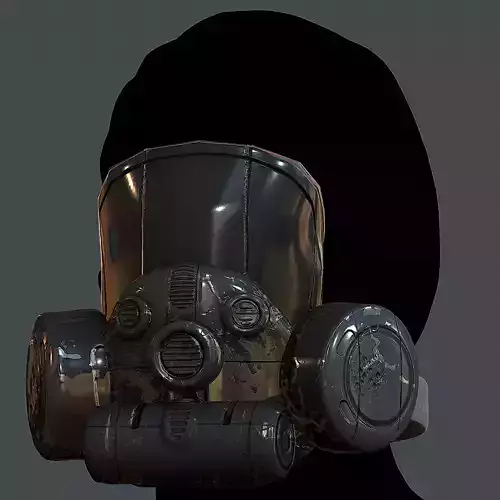 Gas mask helmet 3d model scifi Low-poly Low-poly 3D model