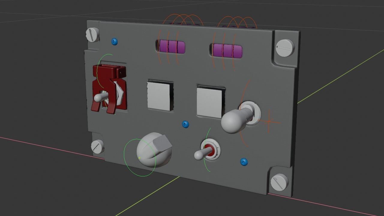 F16 CMDS CHAFF and FLARE Panel 3D model_5