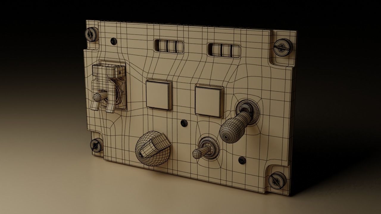 F16 CMDS CHAFF and FLARE Panel 3D model_3