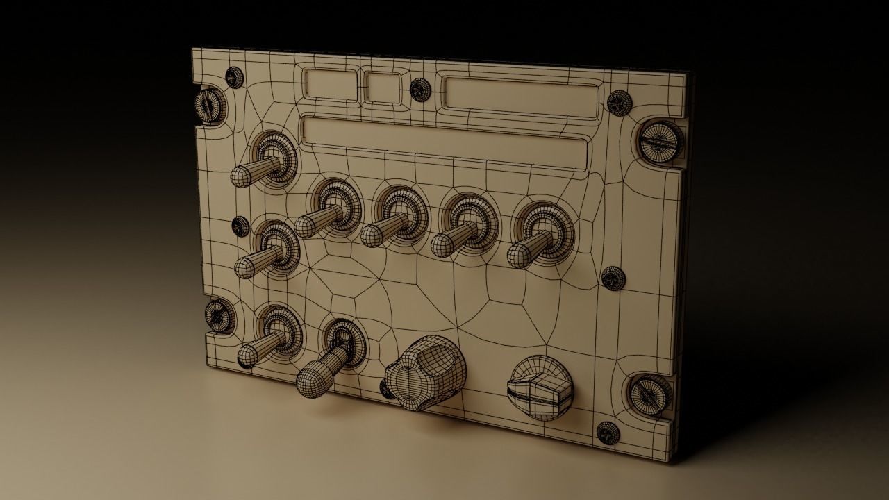 F16 CMDS CHAFF and FLARE Panel 3D model_13