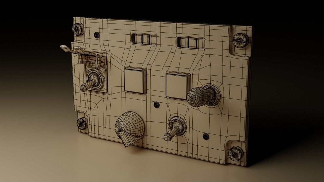 F16 CMDS CHAFF and FLARE Panel 3D model_4