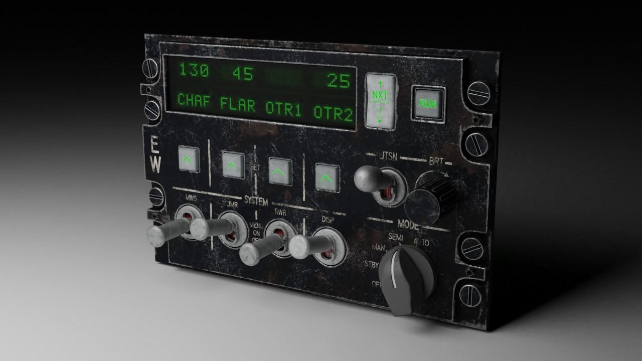 F16 CMDS CHAFF and FLARE Panel 3D model_30
