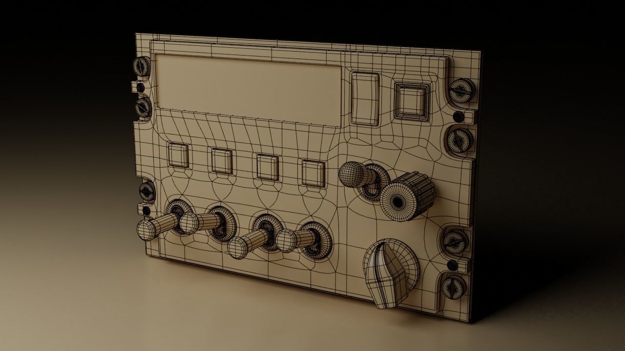 F16 CMDS CHAFF and FLARE Panel 3D model_24