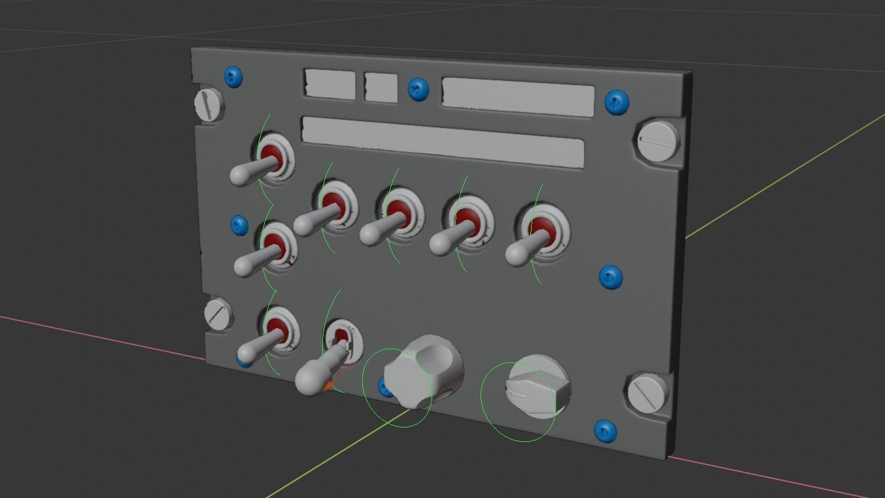 F16 CMDS CHAFF and FLARE Panel 3D model_15