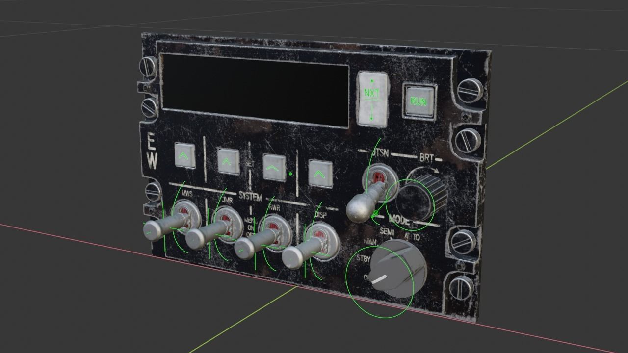 F16 CMDS CHAFF and FLARE Panel 3D model_27