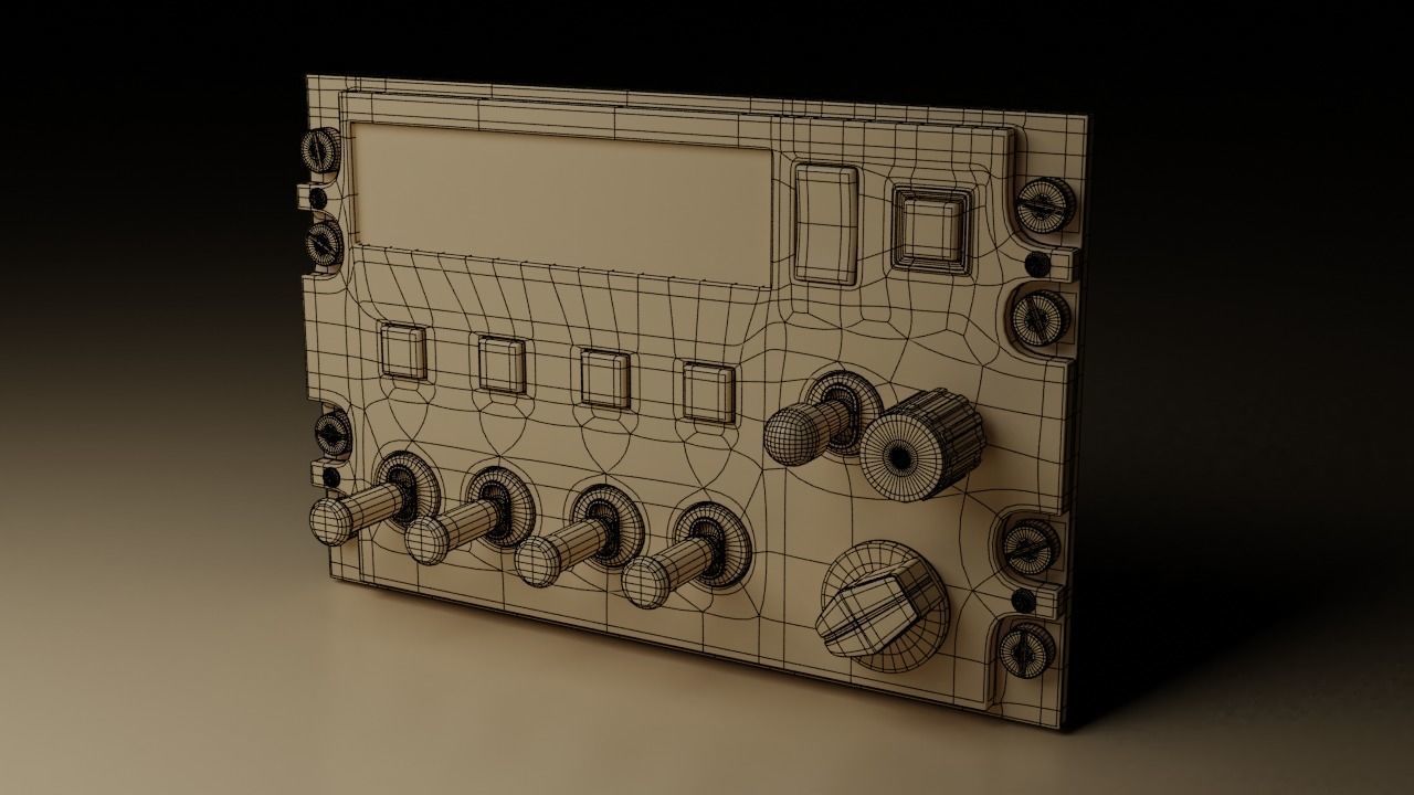 F16 CMDS CHAFF and FLARE Panel 3D model_23
