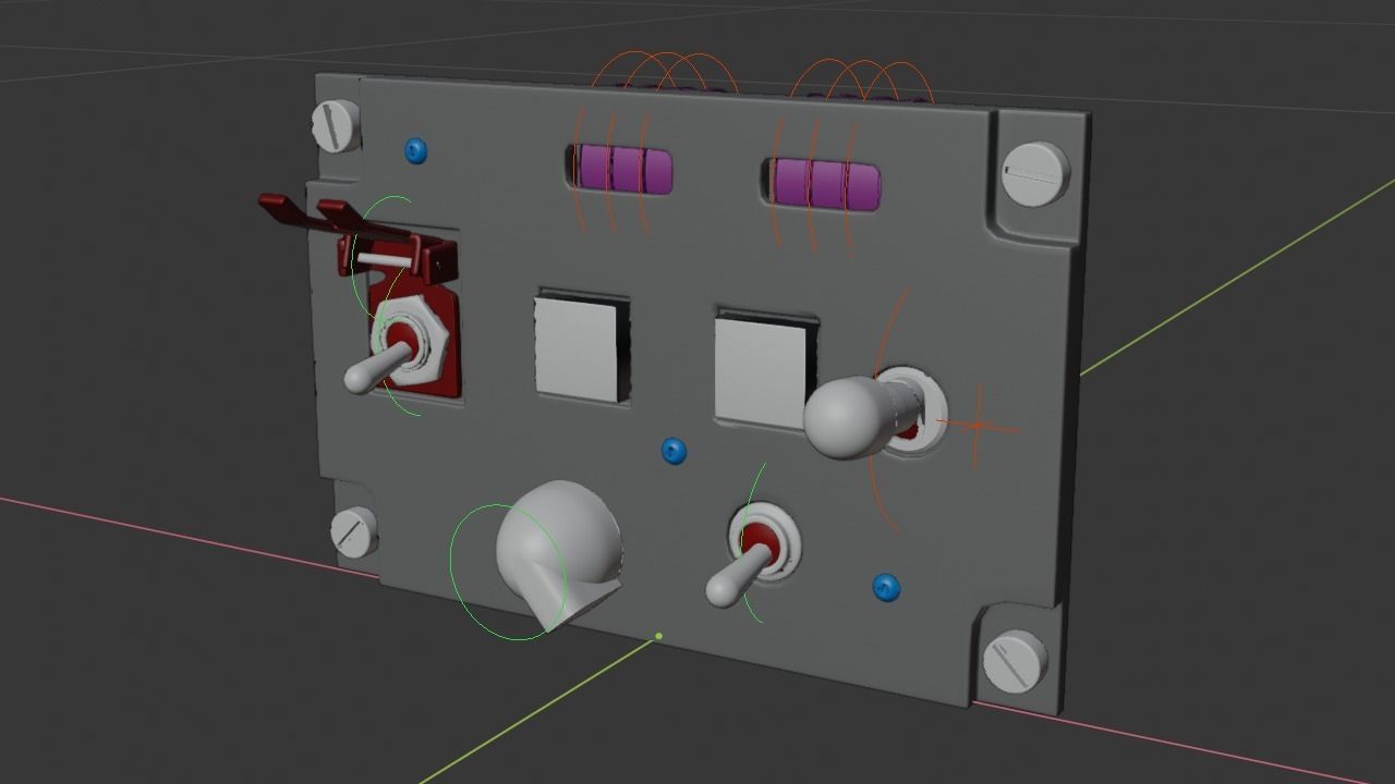 F16 CMDS CHAFF and FLARE Panel 3D model_6