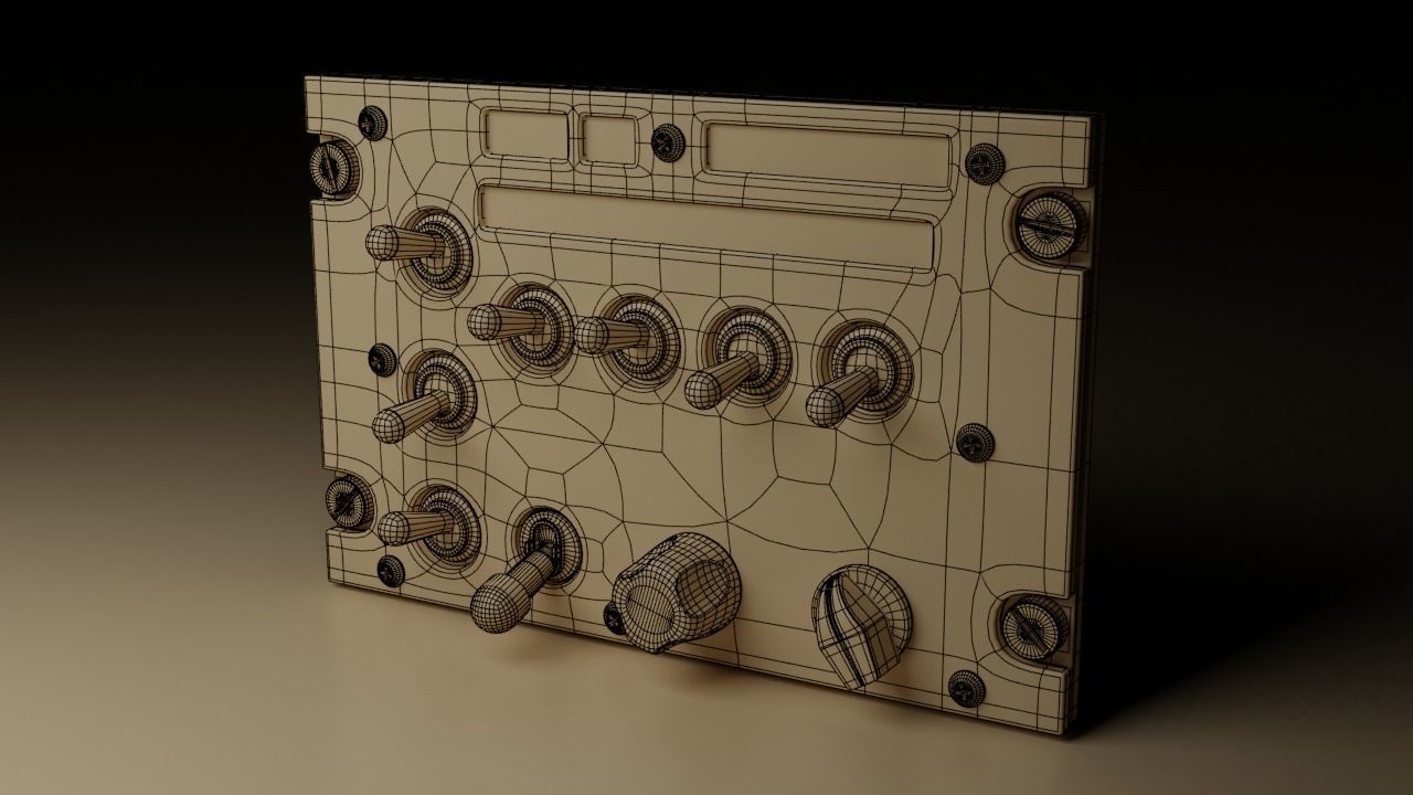 F16 CMDS CHAFF and FLARE Panel 3D model_14