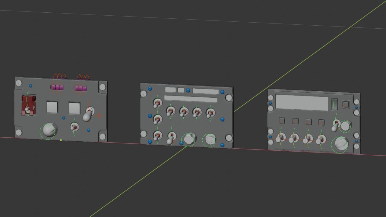 F16 CMDS CHAFF and FLARE Panel 3D model_11