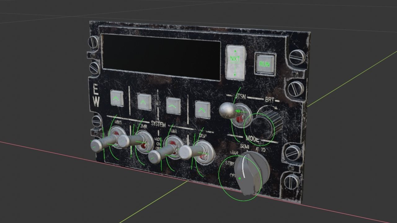 F16 CMDS CHAFF and FLARE Panel 3D model_28