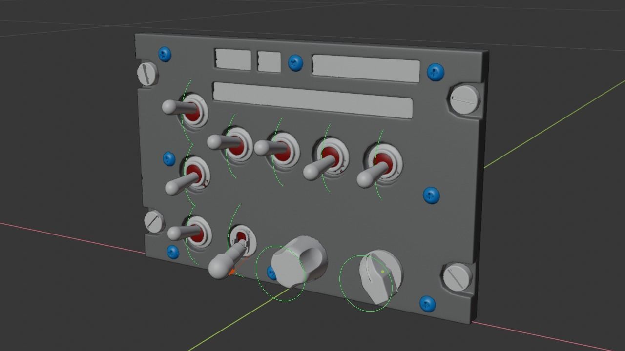 F16 CMDS CHAFF and FLARE Panel 3D model_16