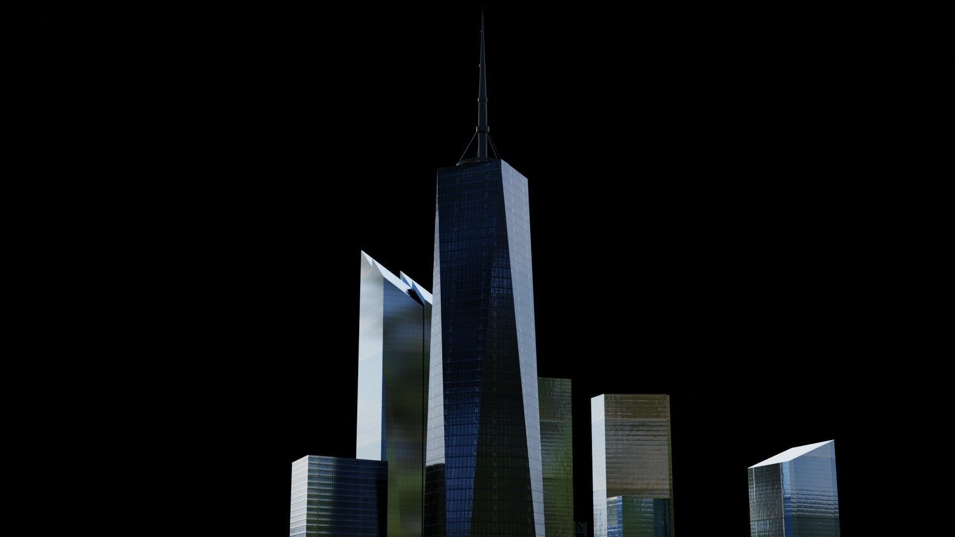 World Trade Center Pack - All World Trade Center Towers In NYC Low-poly 3D model_1