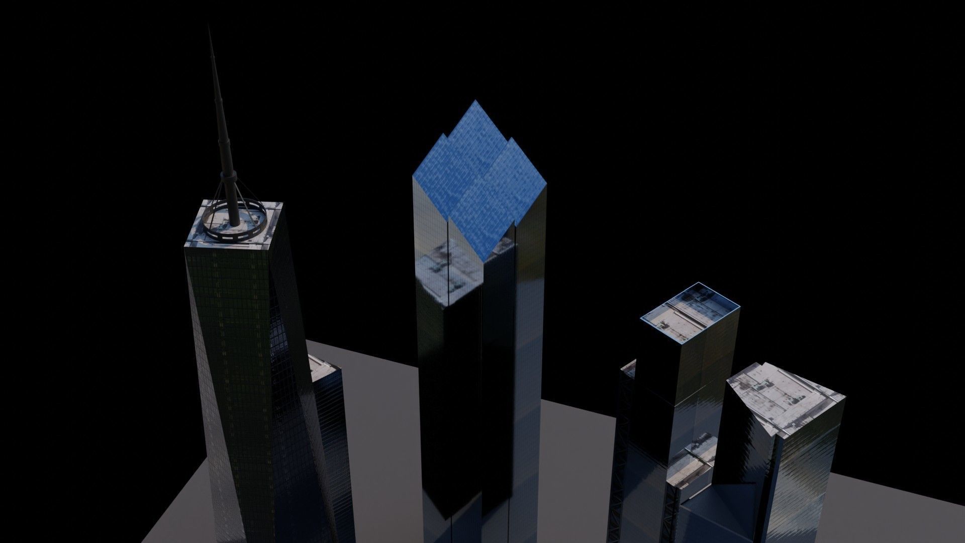 World Trade Center Pack - All World Trade Center Towers In NYC Low-poly 3D model_2