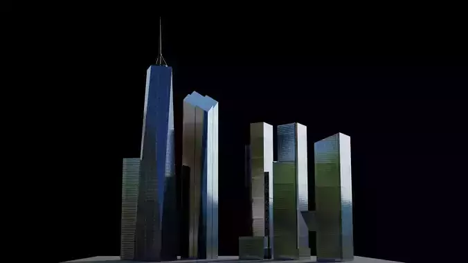 World Trade Center Pack - All World Trade Center Towers In NYC Low-poly 3D model