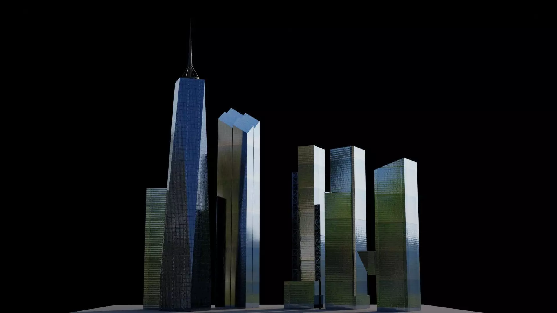 World Trade Center Pack - All World Trade Center Towers In NYC Low-poly 3D model_0