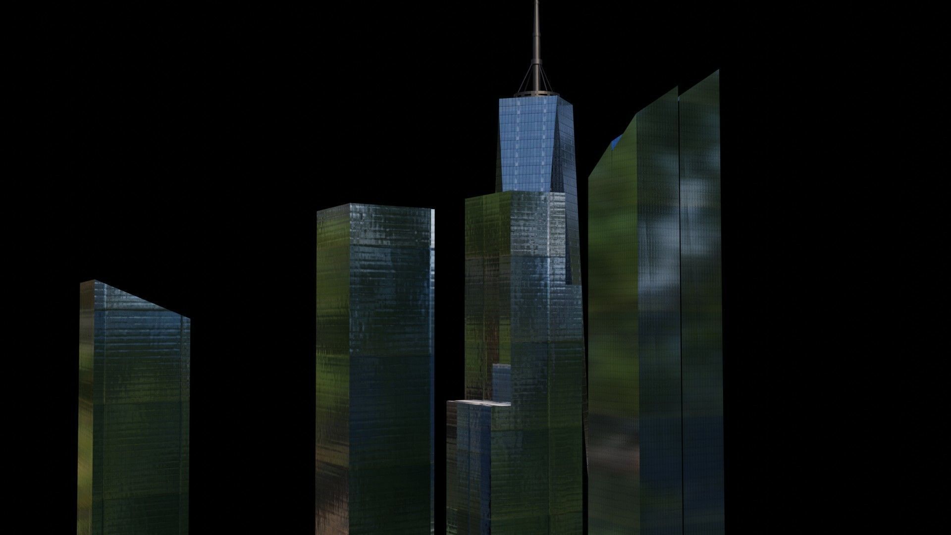 World Trade Center Pack - All World Trade Center Towers In NYC Low-poly 3D model_3