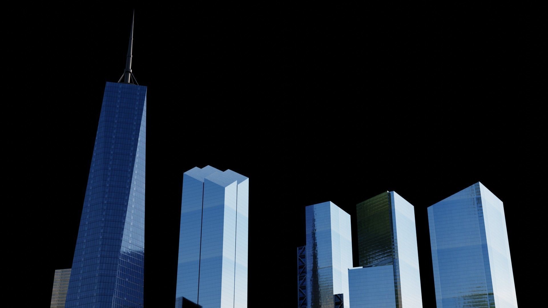 World Trade Center Pack - All World Trade Center Towers In NYC Low-poly 3D model_6