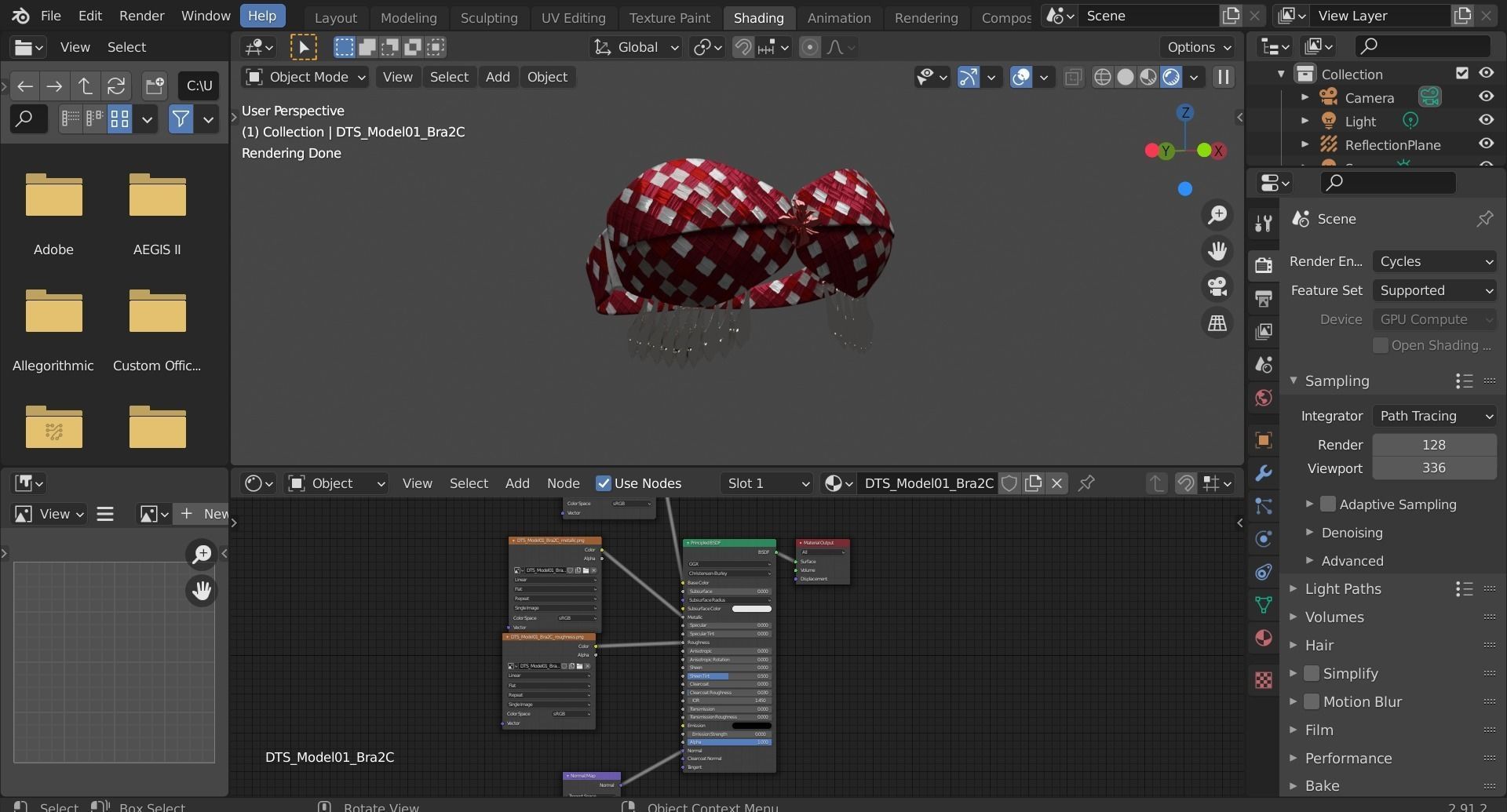 DTS-Model01-Bra2C checkered bra Low-poly 3D model_6