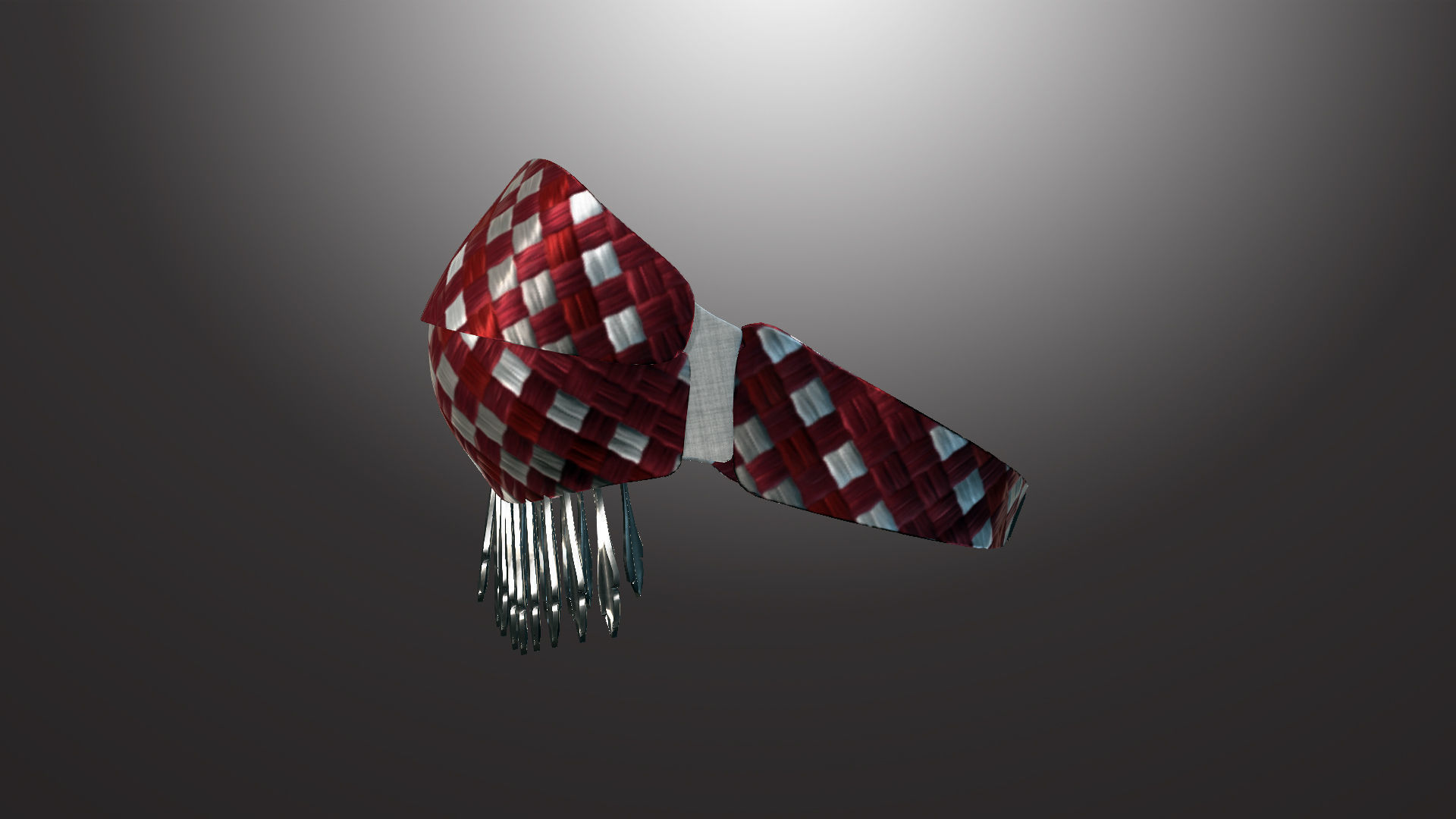 DTS-Model01-Bra2C checkered bra Low-poly 3D model_4