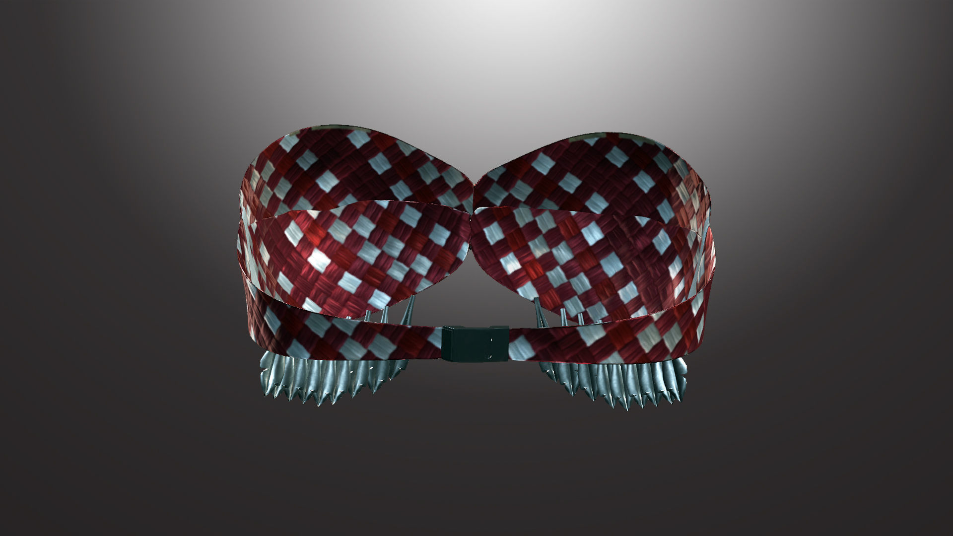 DTS-Model01-Bra2C checkered bra Low-poly 3D model_3