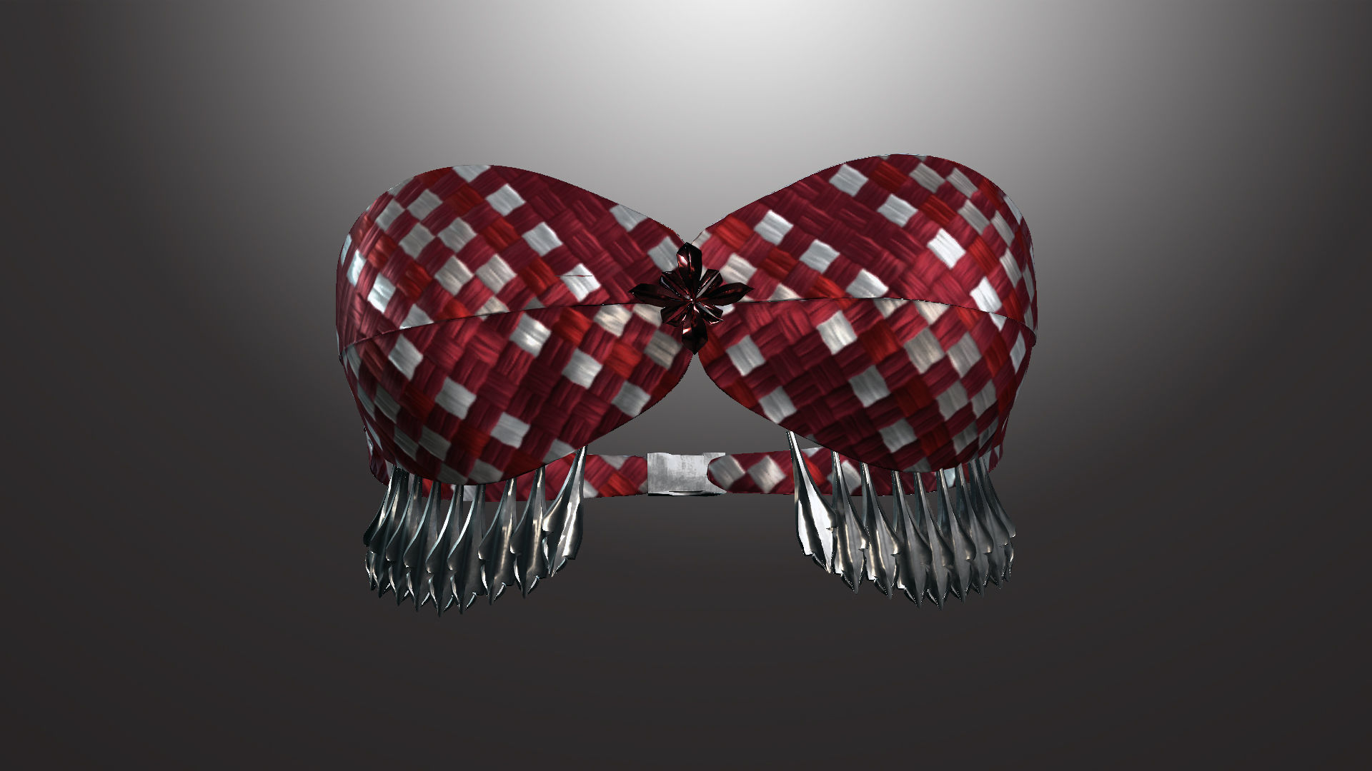 DTS-Model01-Bra2C checkered bra Low-poly 3D model_1