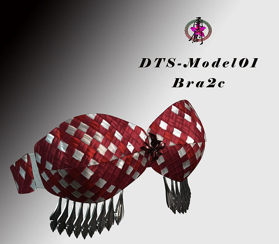 DTS-Model01-Bra2C checkered bra Low-poly 3D model