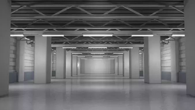 Empty Factory Warehouse Interior