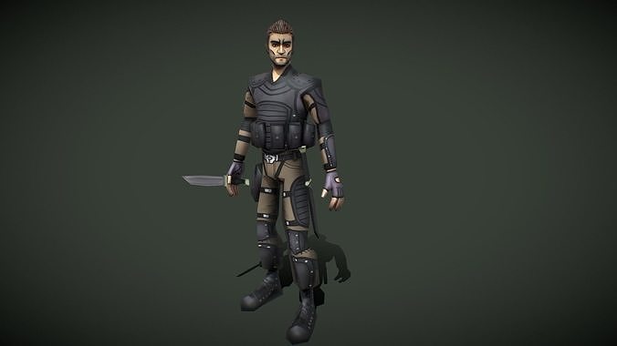 Low Poly Soldier - Free Free low-poly 3D model