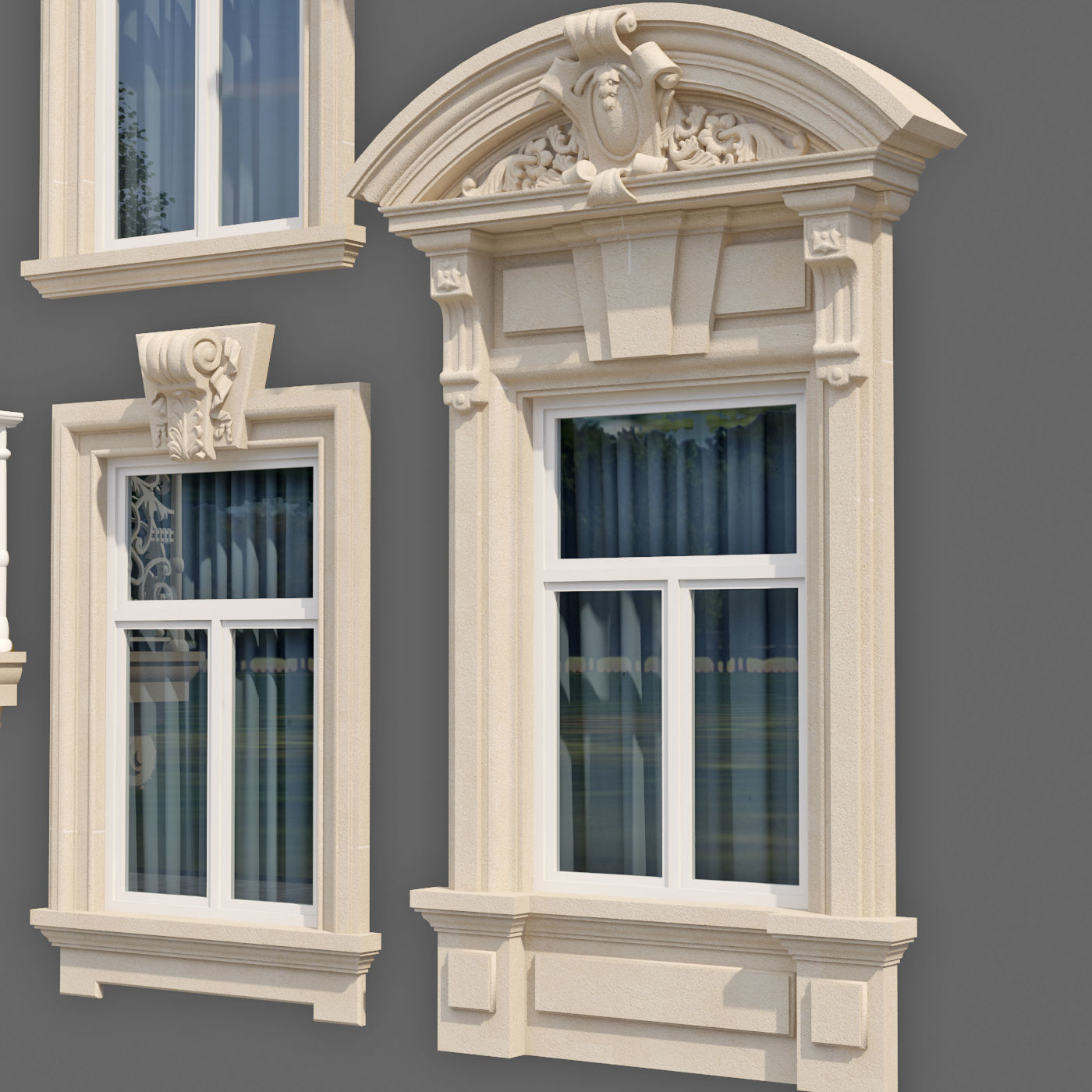 Windows in the style of modern classics 6 3D model 3D model_2