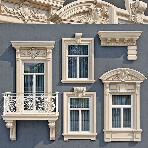 Windows in the style of modern classics 6 3D model 3D model