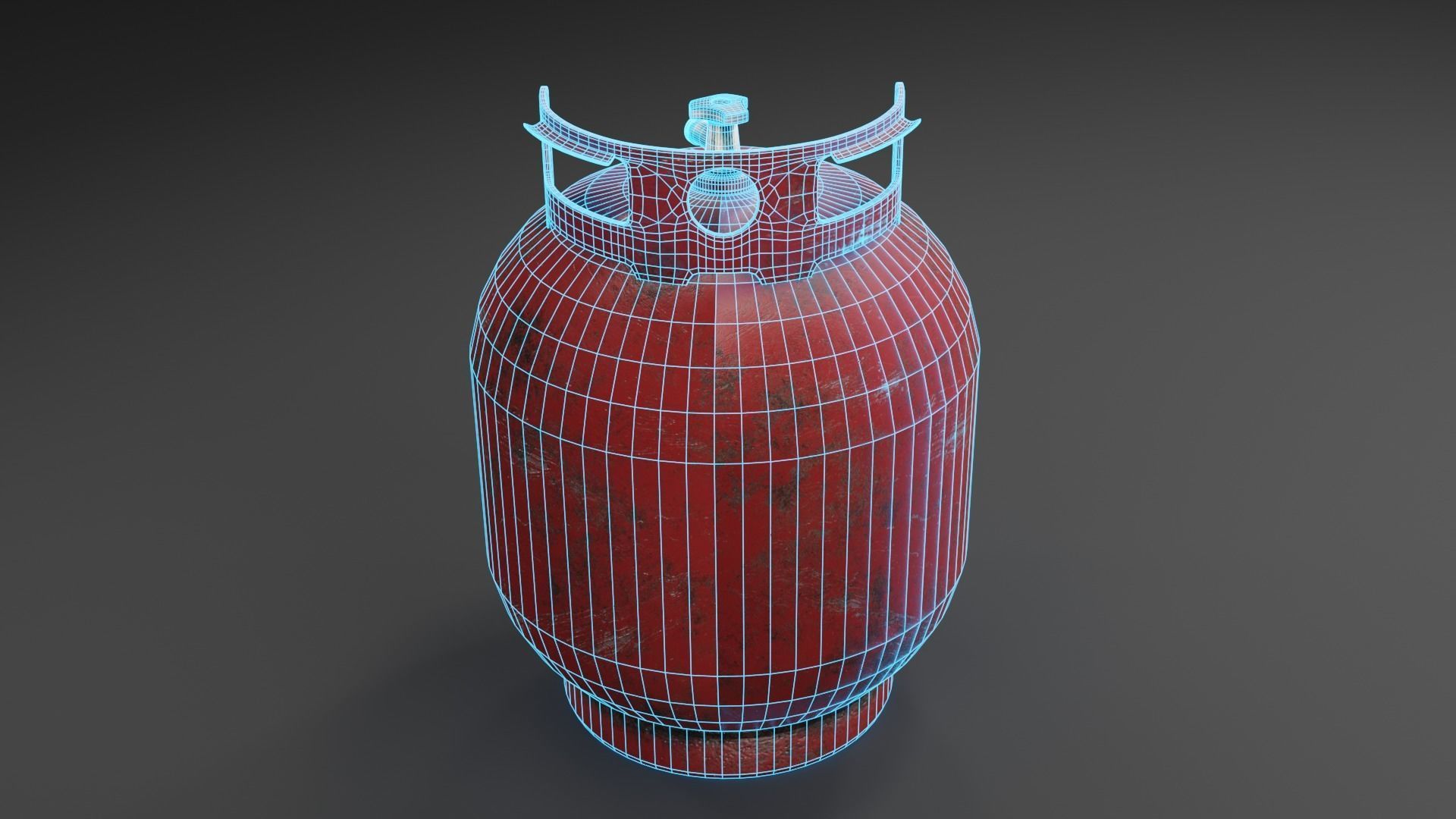 Gas bottle Low-poly 3D model_6