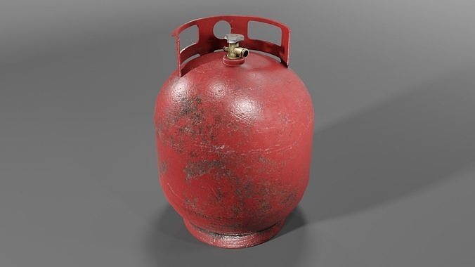 Gas bottle Low-poly 3D model