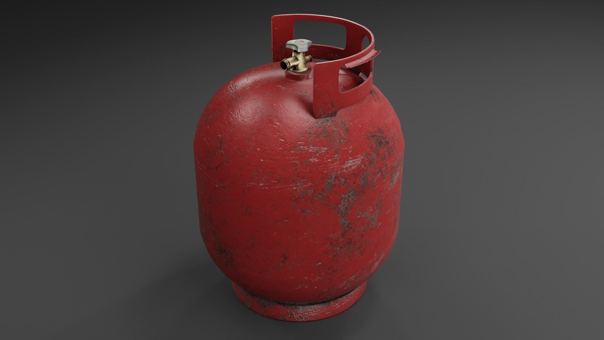 Gas bottle Low-poly 3D model_4