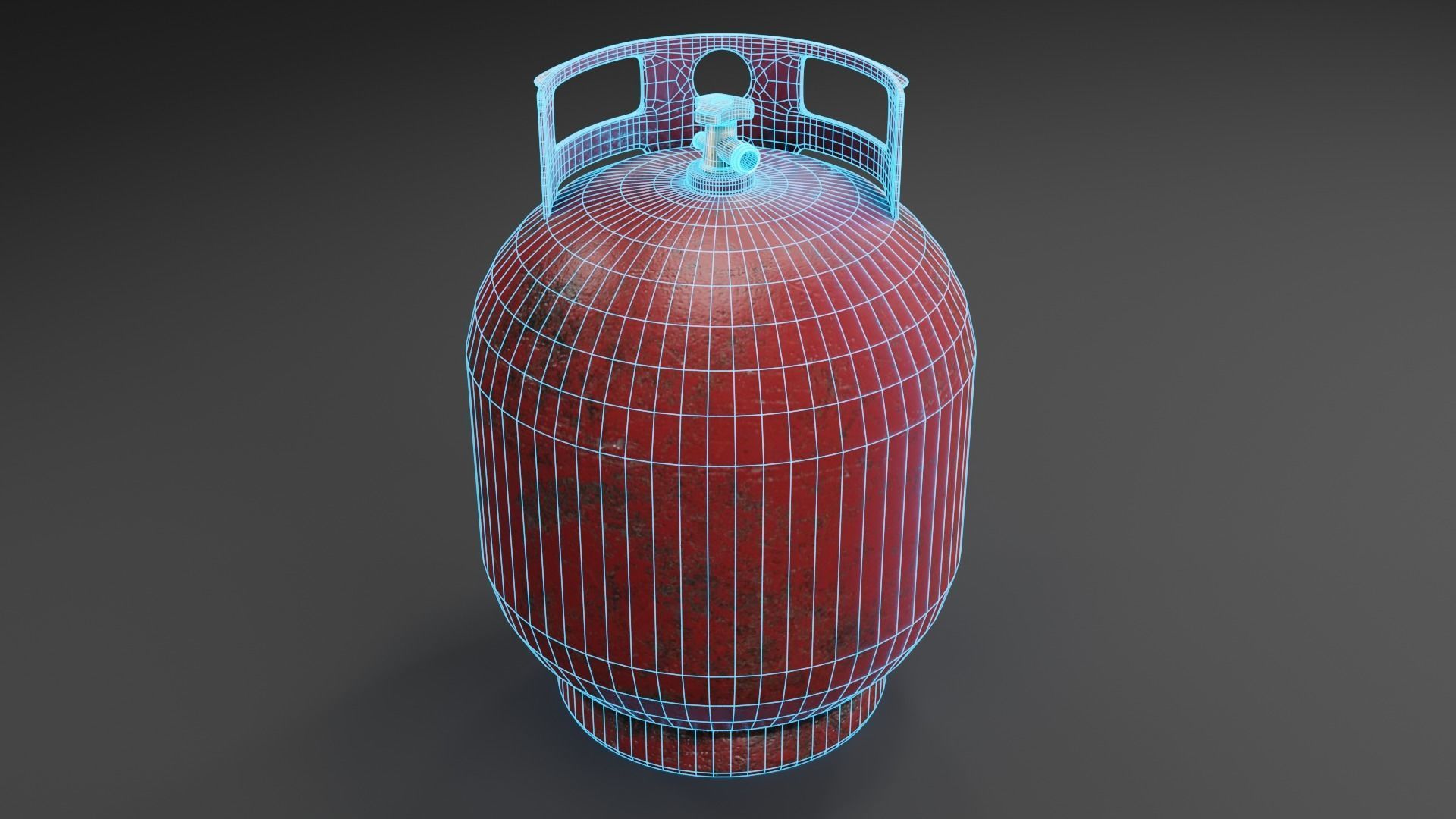 Gas bottle Low-poly 3D model_5