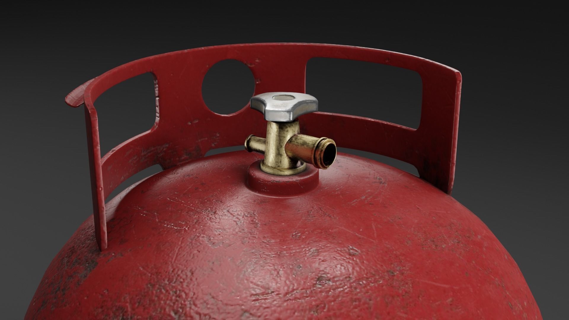 Gas bottle Low-poly 3D model_3