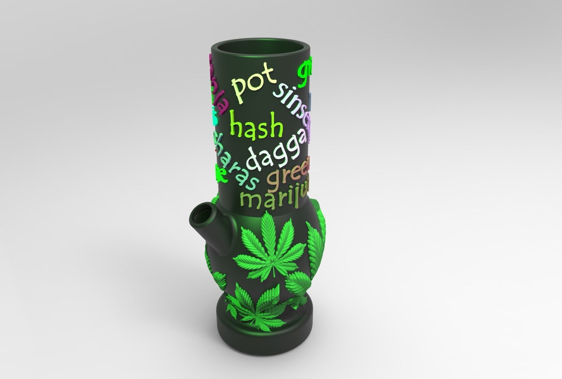 bong water pipe 3D print model_1