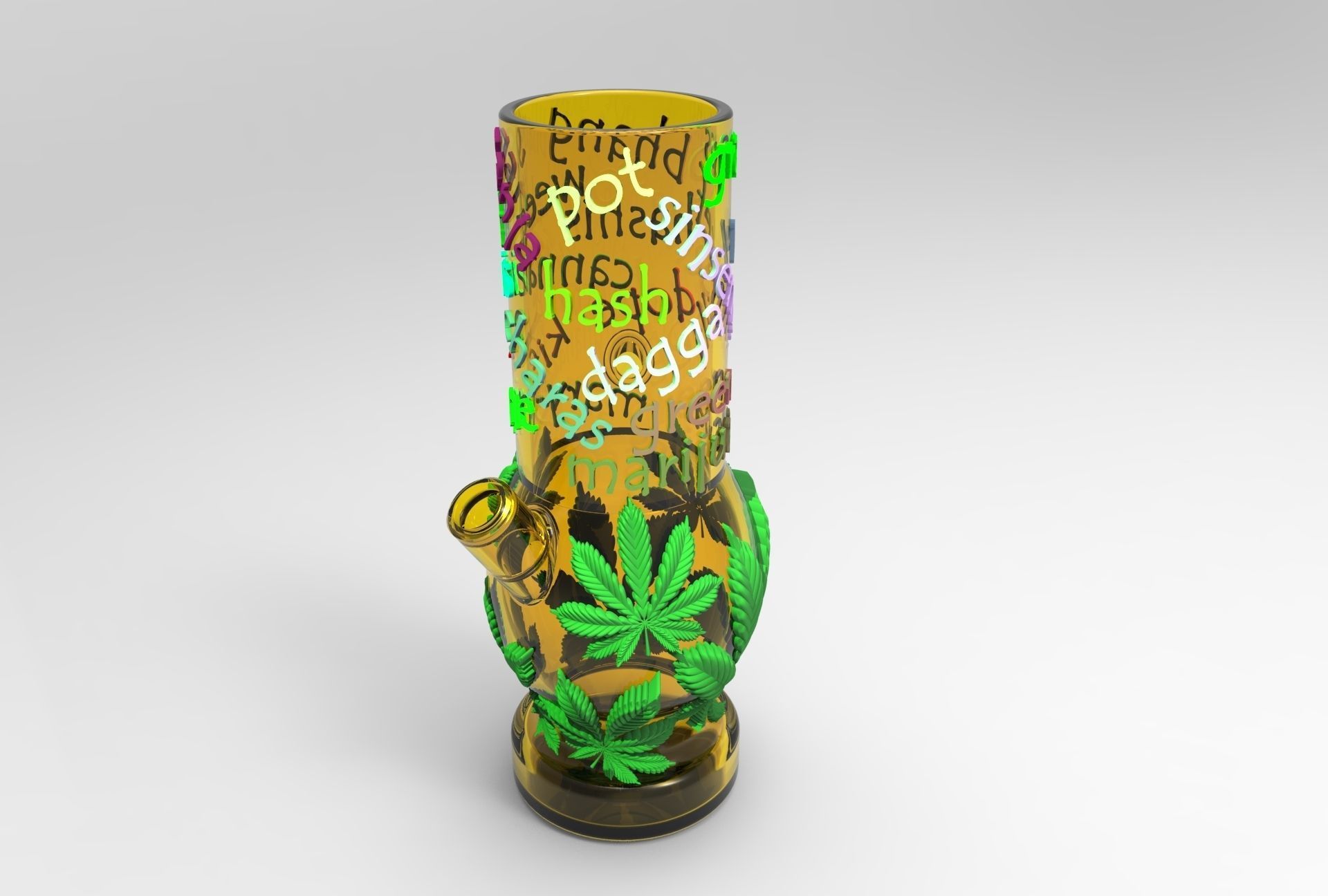 bong water pipe 3D print model_3