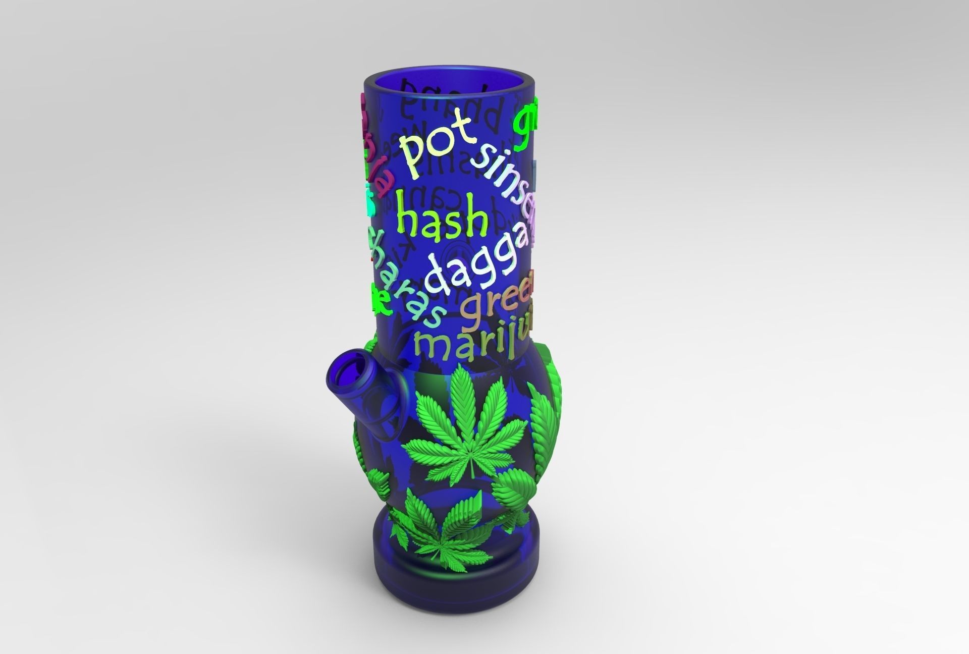 bong water pipe 3D print model_4