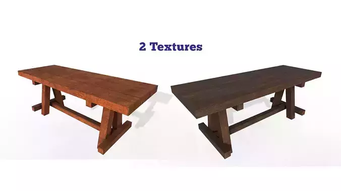 Lowpoly wooden garden multipurpose table furniture