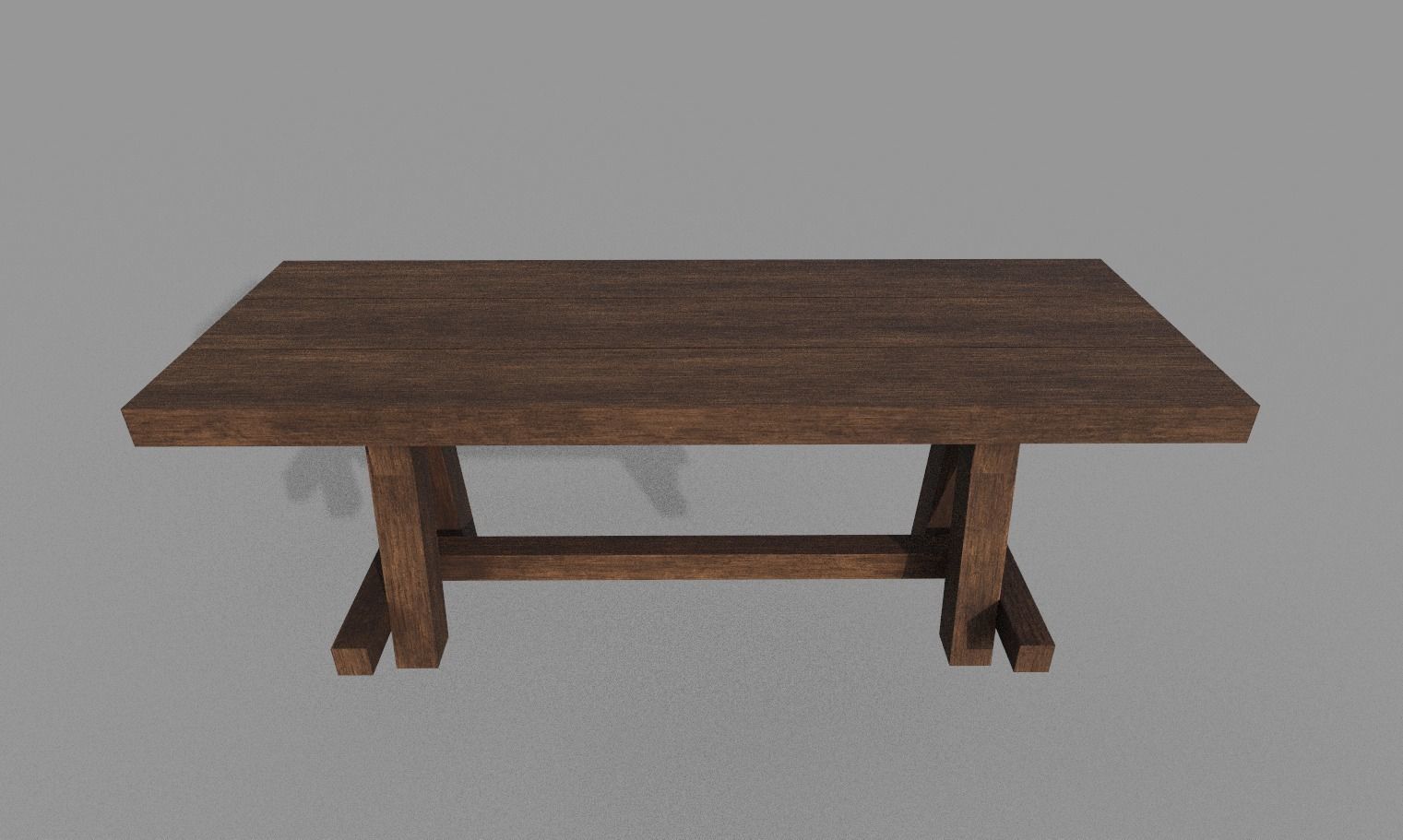 Lowpoly wooden garden multipurpose table furniture Low-poly 3D model_11