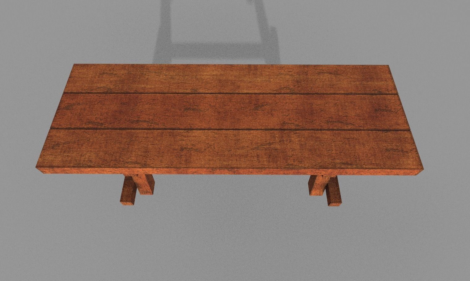 Lowpoly wooden garden multipurpose table furniture Low-poly 3D model_6