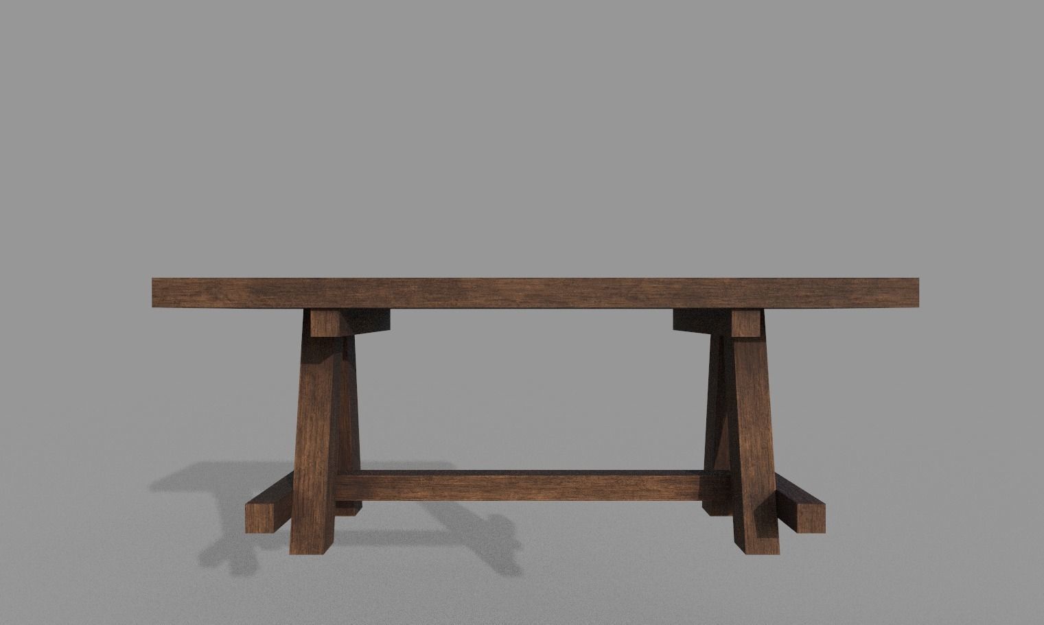 Lowpoly wooden garden multipurpose table furniture Low-poly 3D model_2