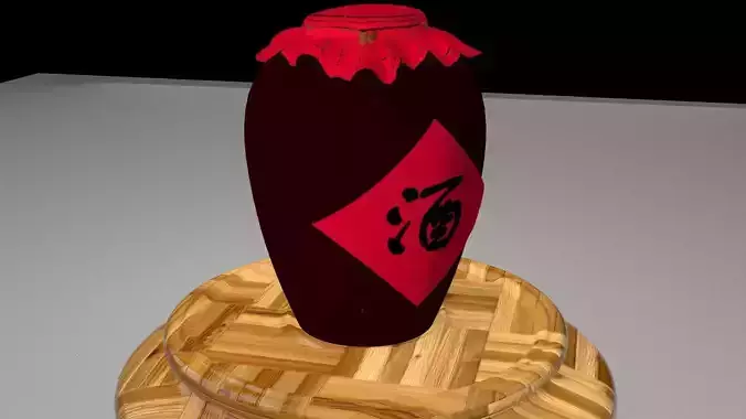 Chinese wine jar 3D model