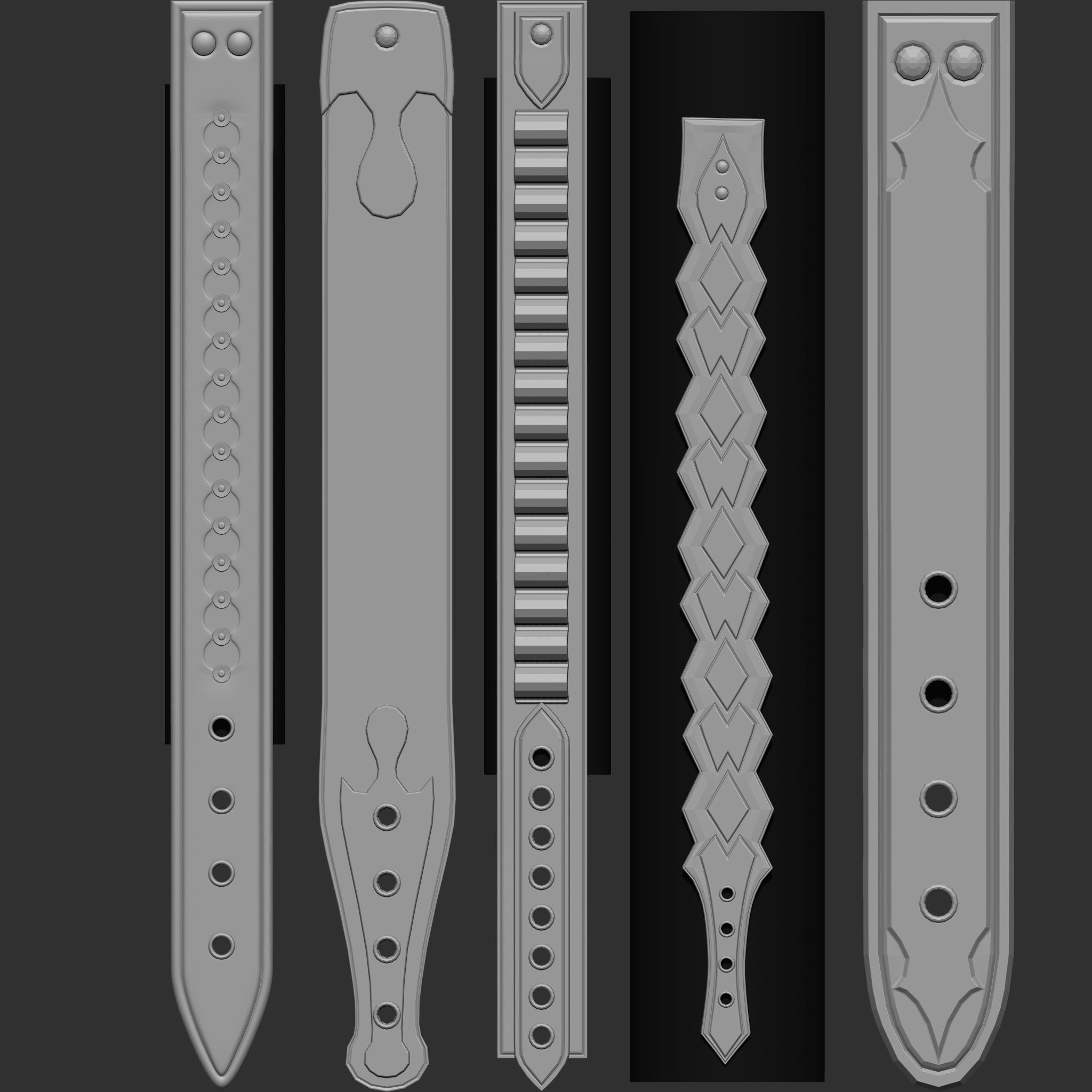 240 IMM Brush Leather Straps Vol 03 UV Video Tutorial 3D model_7