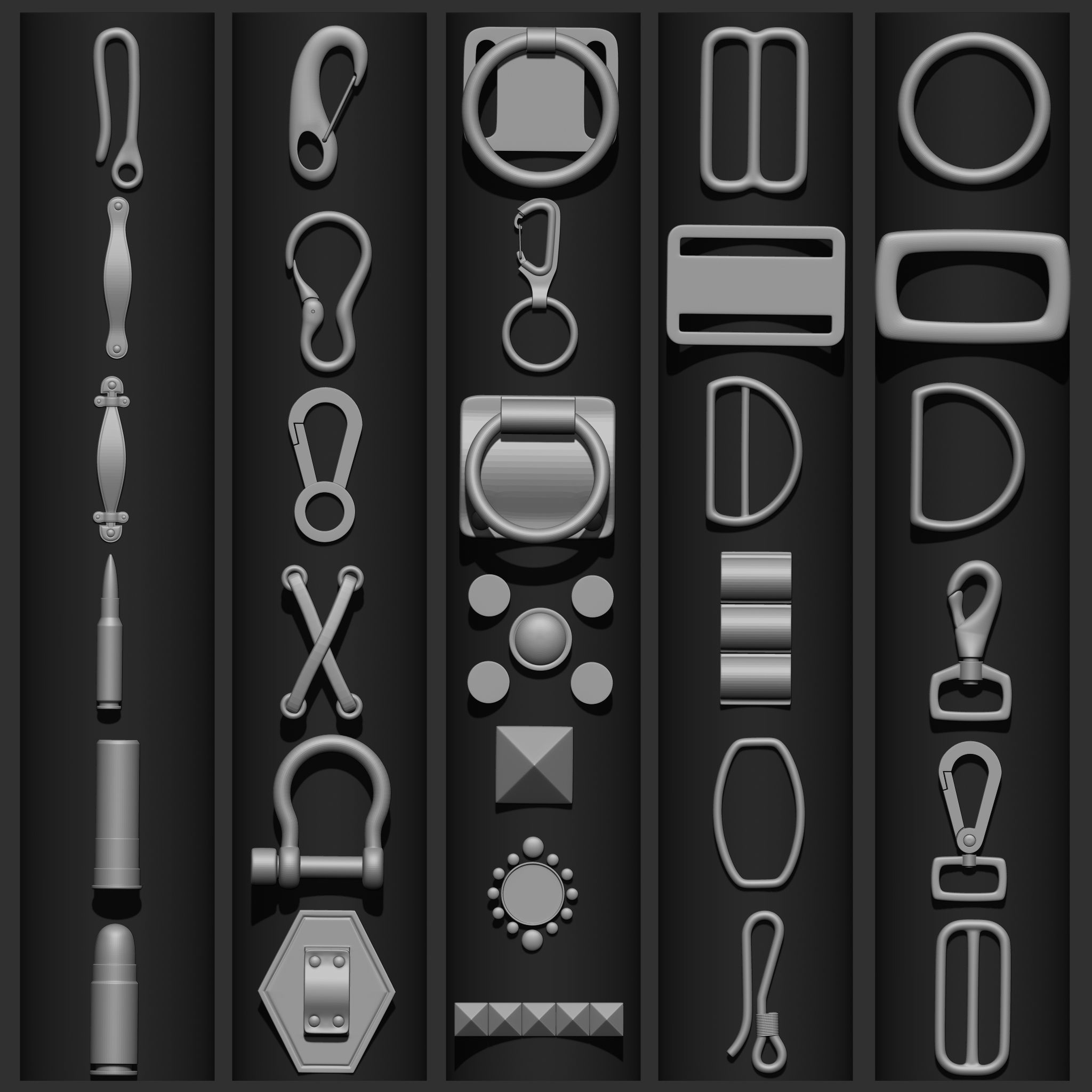 240 IMM Brush Leather Straps Vol 03 UV Video Tutorial 3D model_12