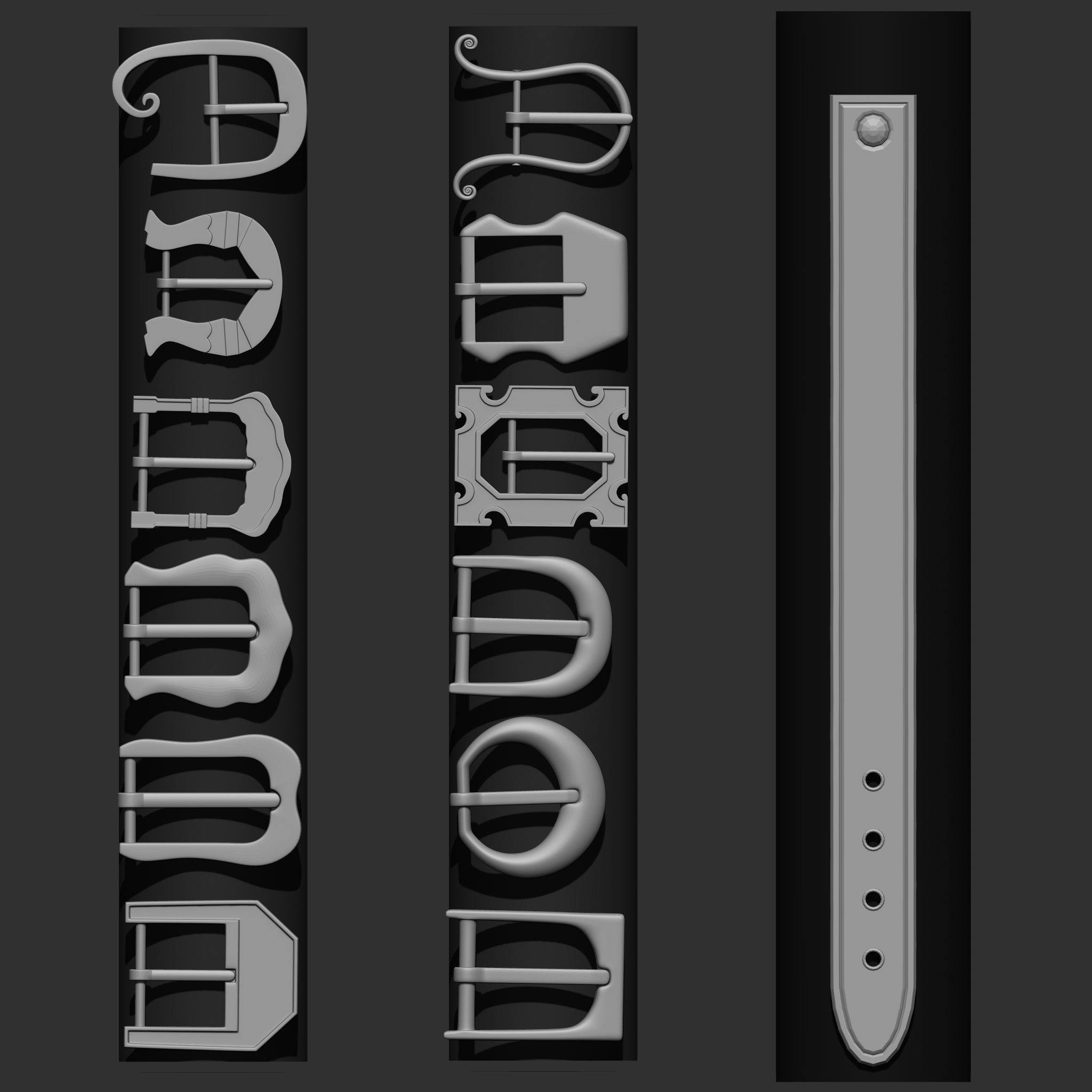 240 IMM Brush Leather Straps Vol 03 UV Video Tutorial 3D model_5