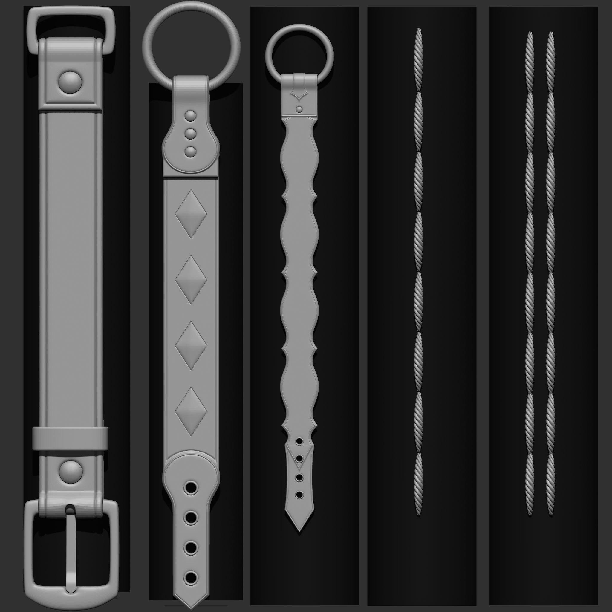 240 IMM Brush Leather Straps Vol 03 UV Video Tutorial 3D model_28