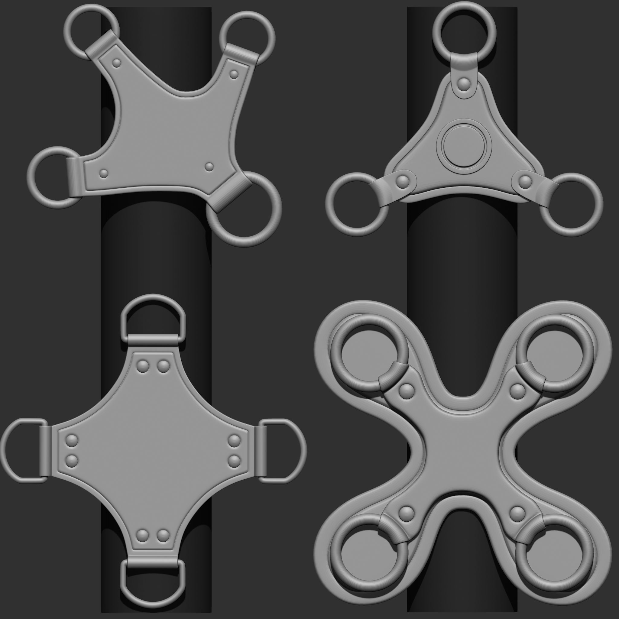 240 IMM Brush Leather Straps Vol 03 UV Video Tutorial 3D model_13