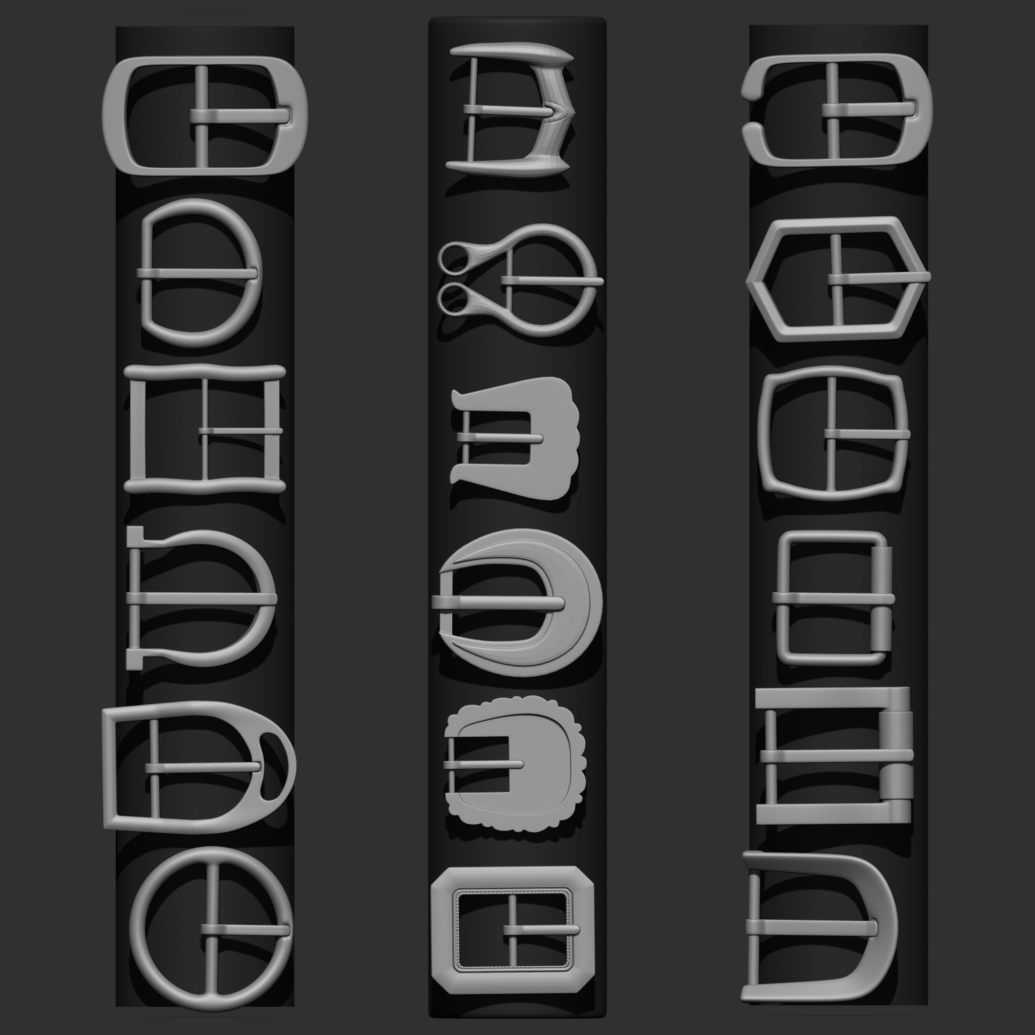 240 IMM Brush Leather Straps Vol 03 UV Video Tutorial 3D model_4