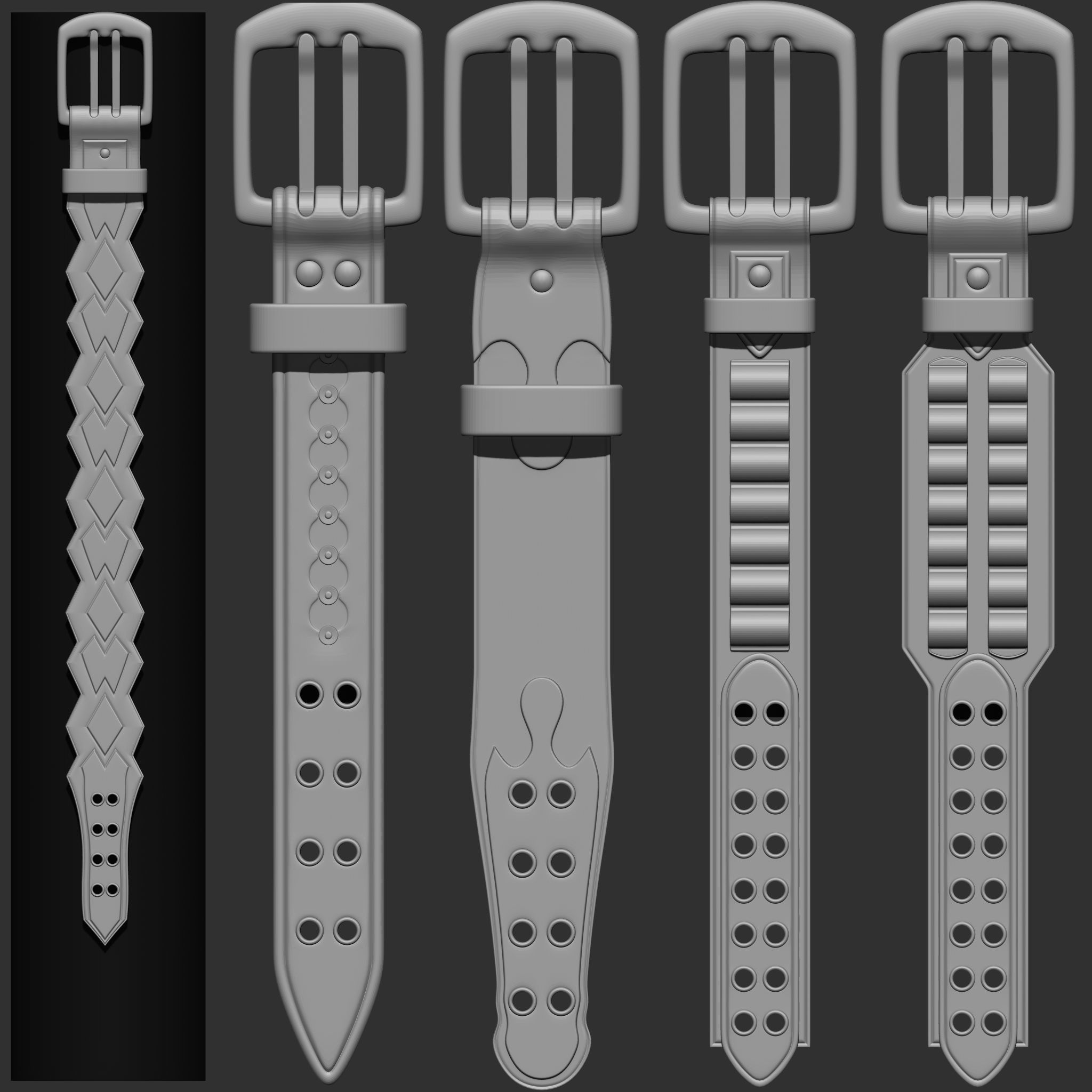 240 IMM Brush Leather Straps Vol 03 UV Video Tutorial 3D model_31